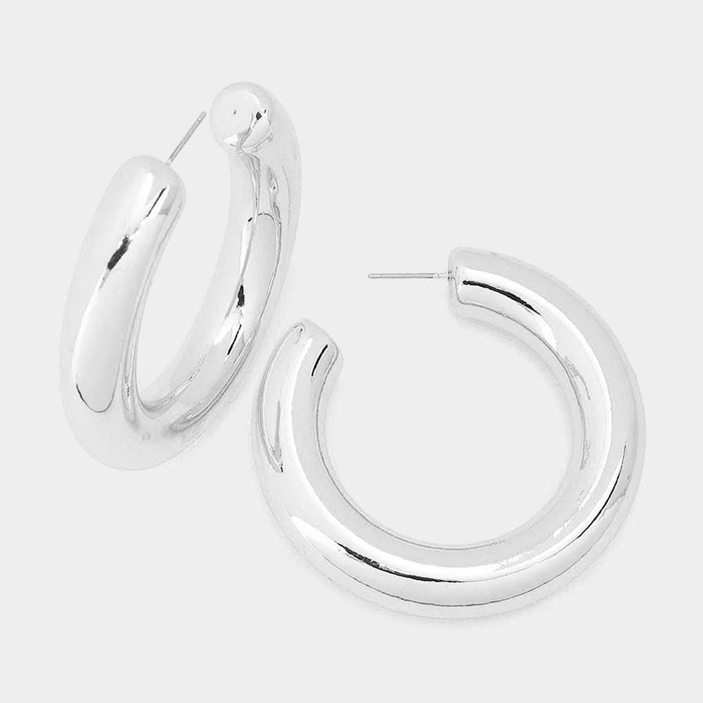 Modern Minimalist Thick Open Hoop Earrings