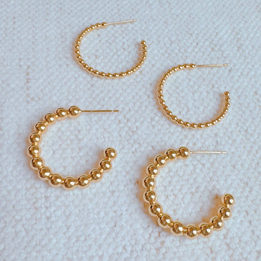 Golden Dot Everyday Hoop Earrings
