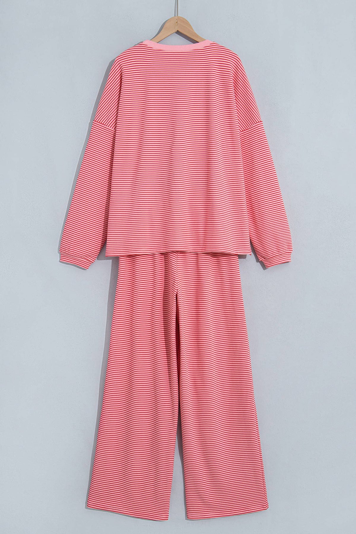 LAS Striped Oversize 2pcs Casual Shift Lounge Set (S-XL)