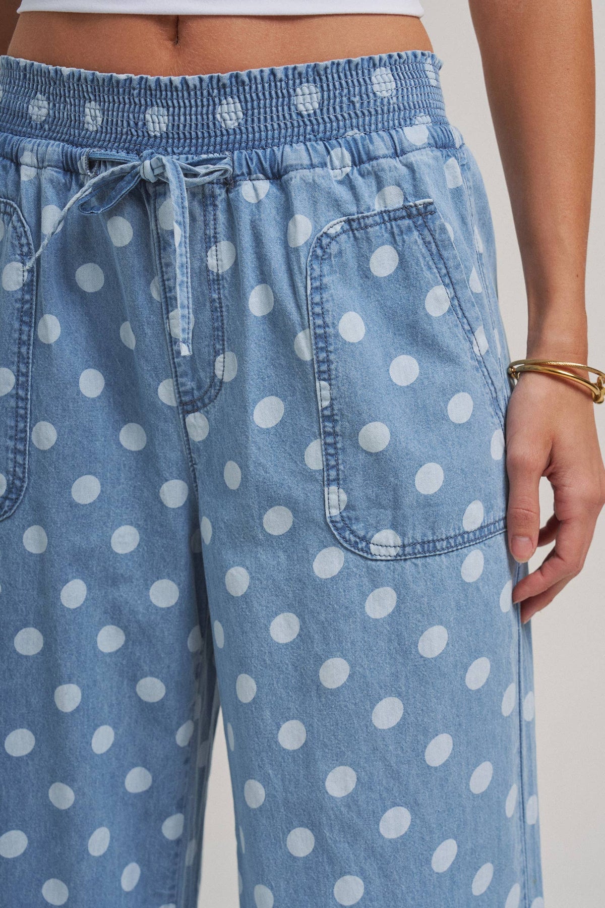 RELAXED WIDE LEG SOFT POLKA DOT CHAMBRAY PANTS_JLB80023-02