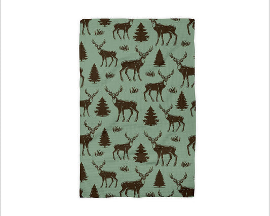 Deer Hunting Wilderness Mountain Hunter Rustic Kitchen Towel