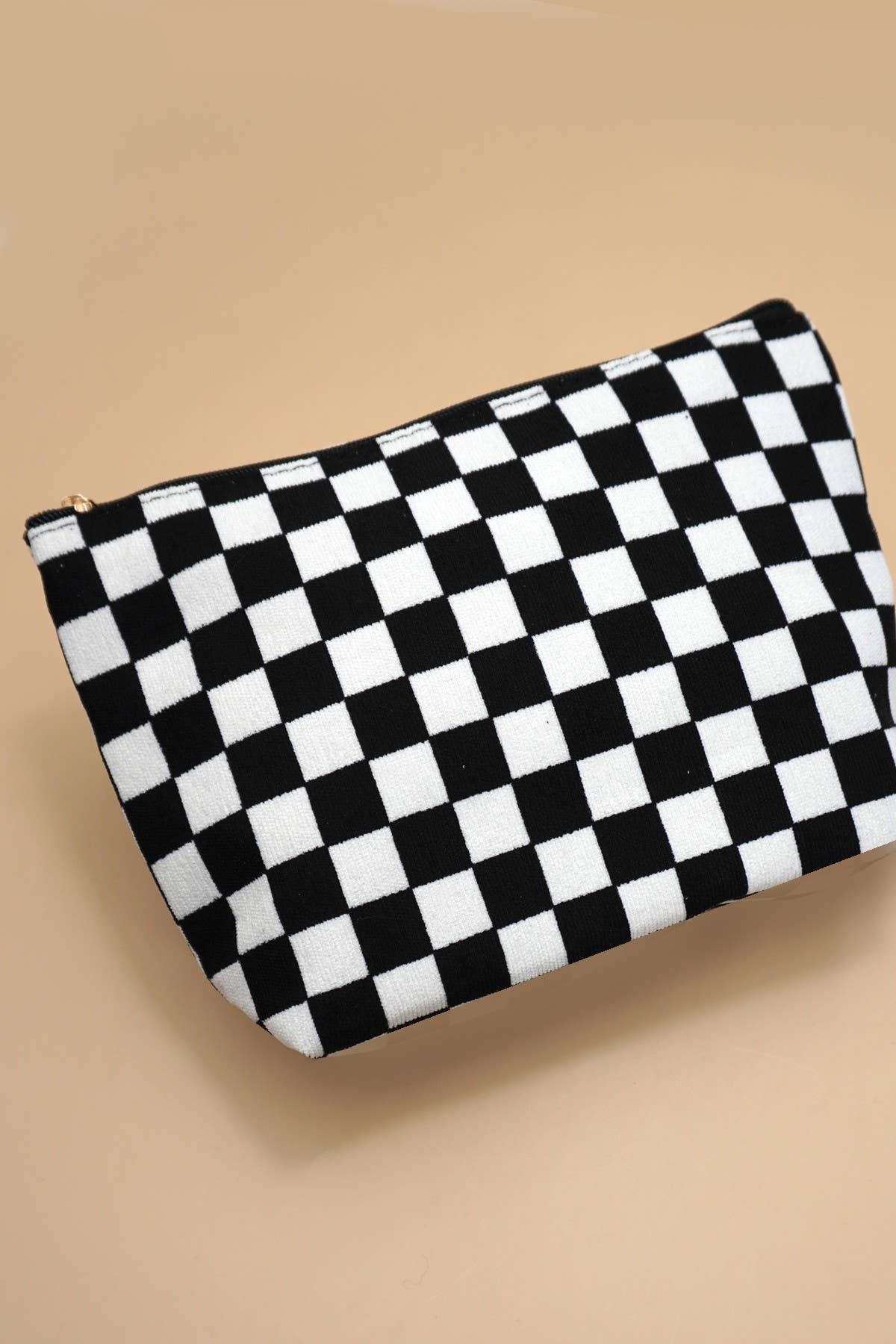 CHECKER MAKEUP POUCH BAG
