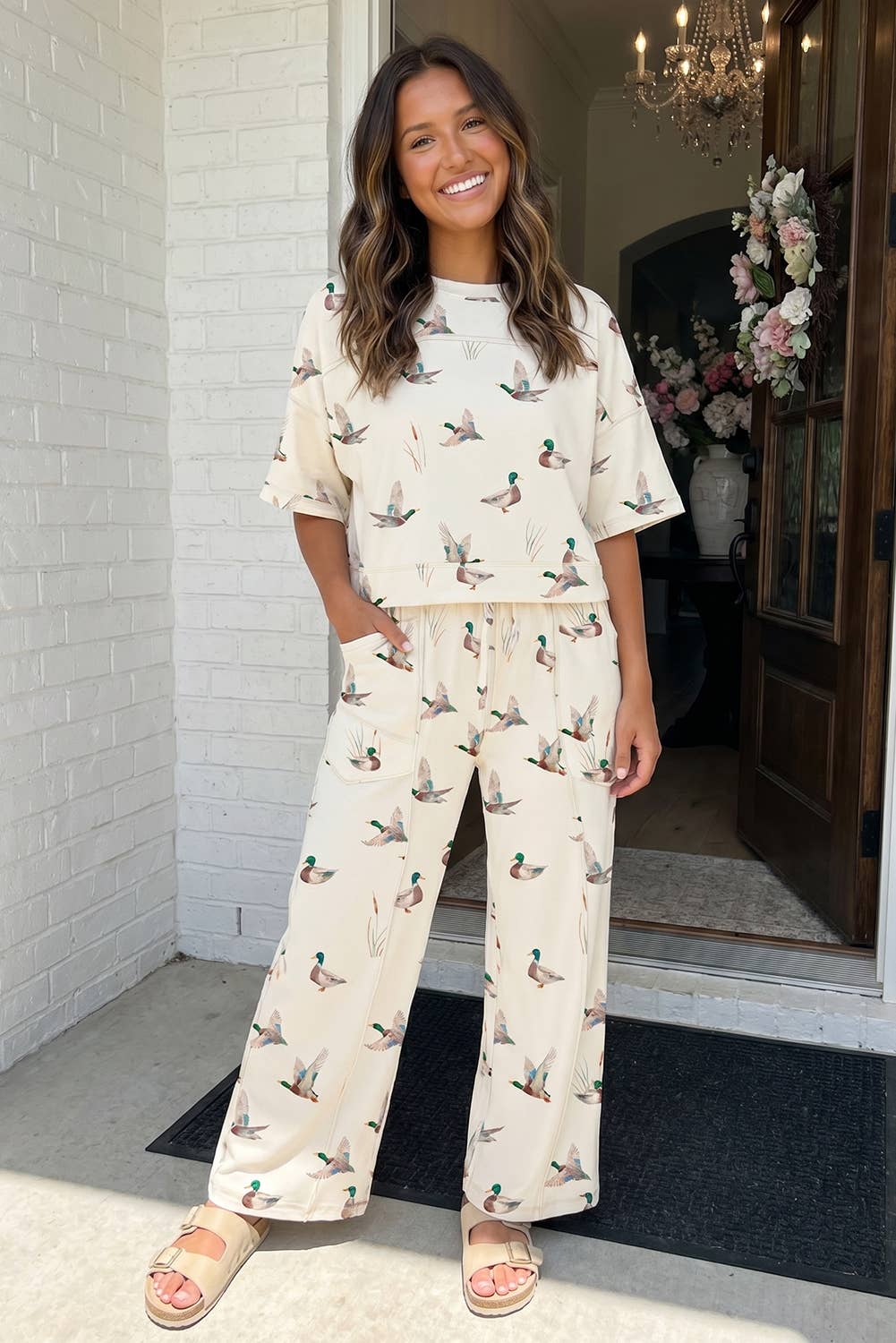 LAS Mallard Cropped Tee Drawstring Pants Set (S-XL)