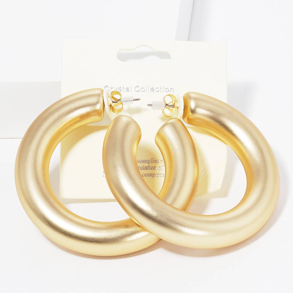 Modern Minimalist Thick Open Hoop Earrings