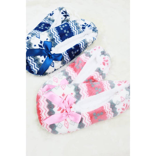 Snowflake Fuzzy Slippers