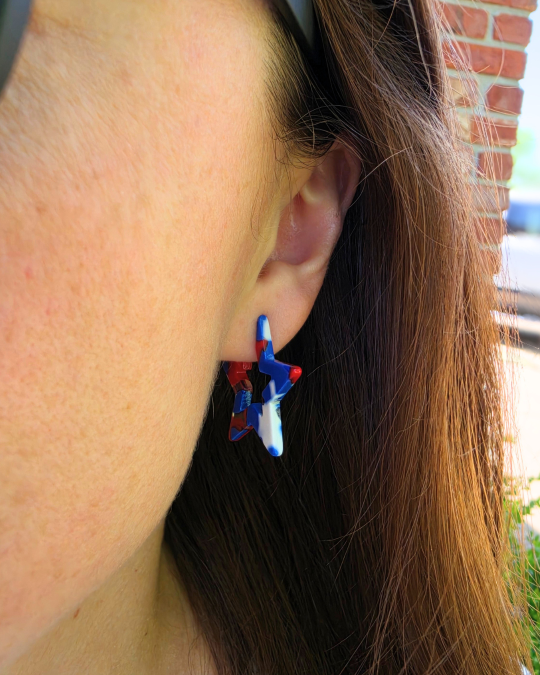 Mini Star Hoops - Red, White & Blue