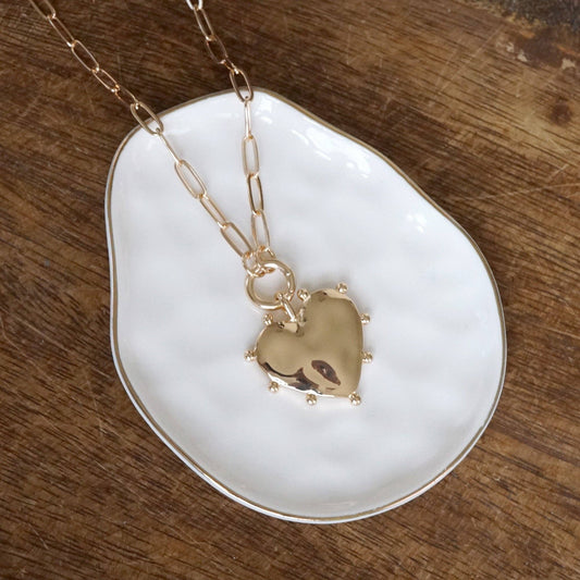 Modern Spiky Heart Paperclip Necklace