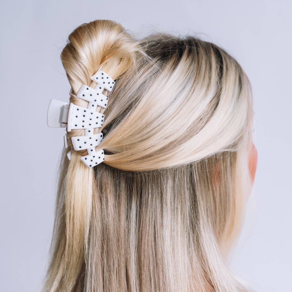 Classic White Polka Dot Party Medium Claw Clip