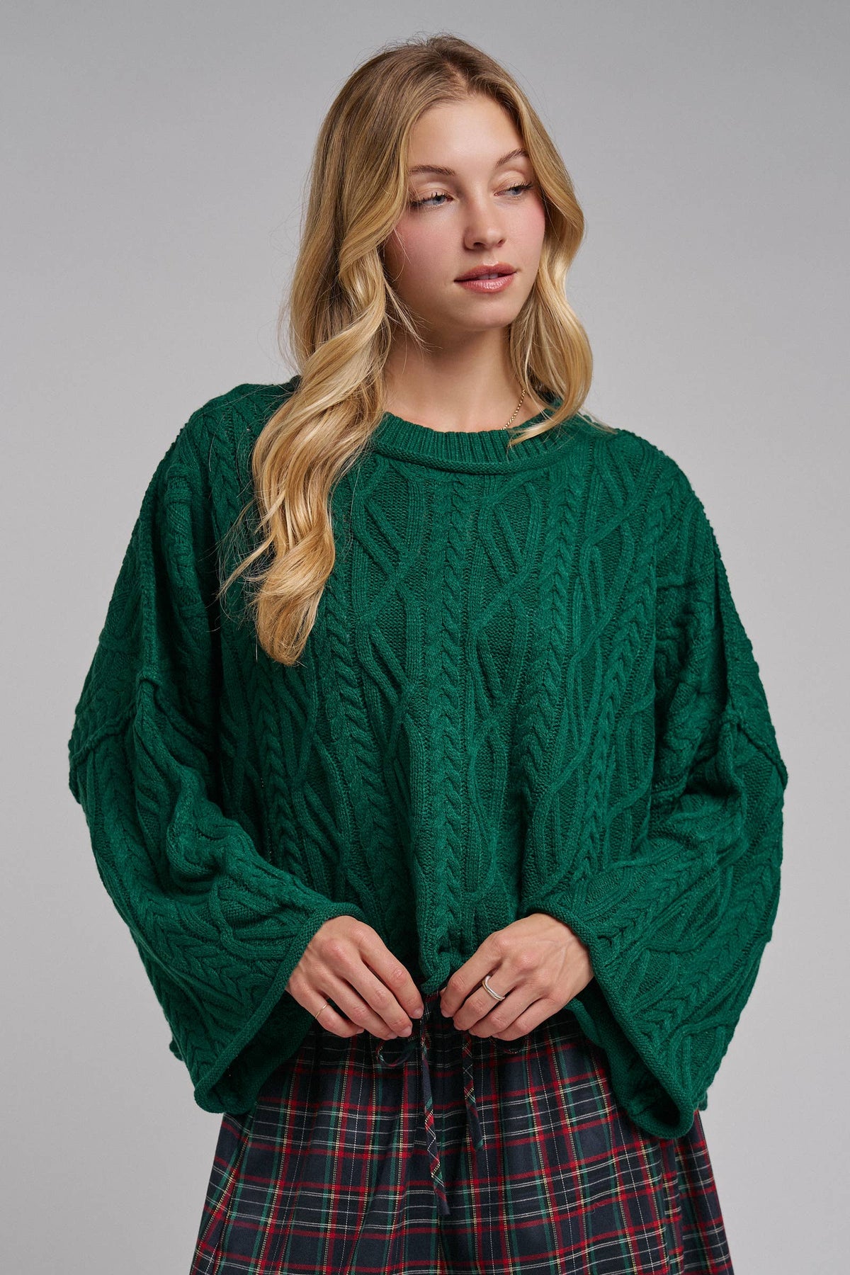 OVERSIZED CABLE KNIT CASUAL BOHO FALL SWEATERTOP_JLT00437-01