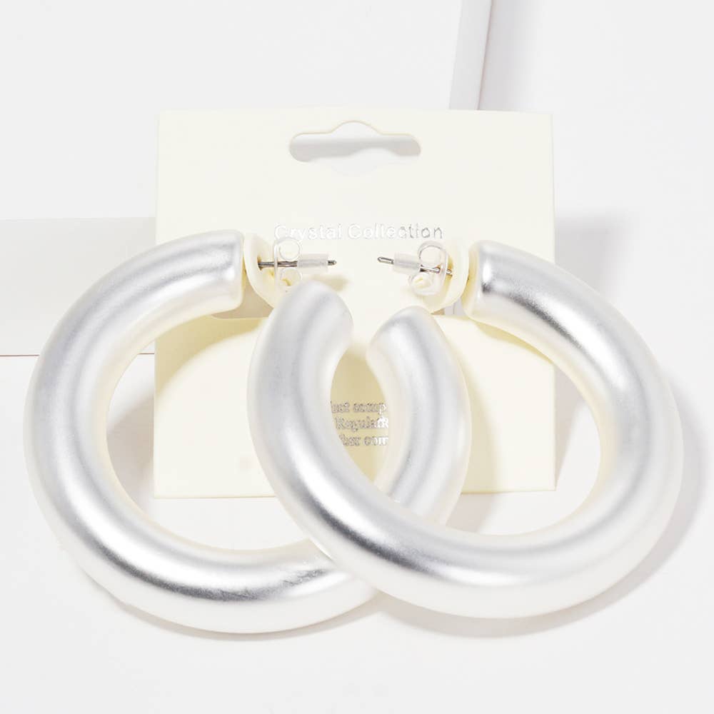 Modern Minimalist Thick Open Hoop Earrings