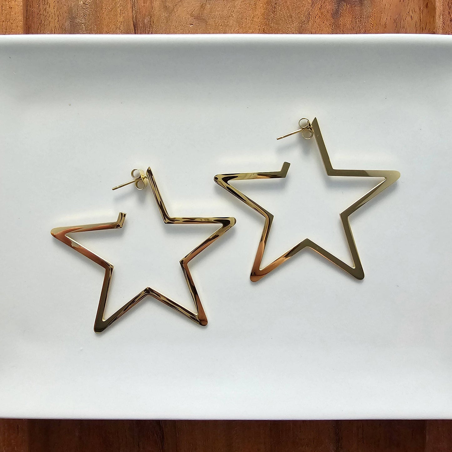 Luxe Star Hoops - Gold // Jewelry, Earrings