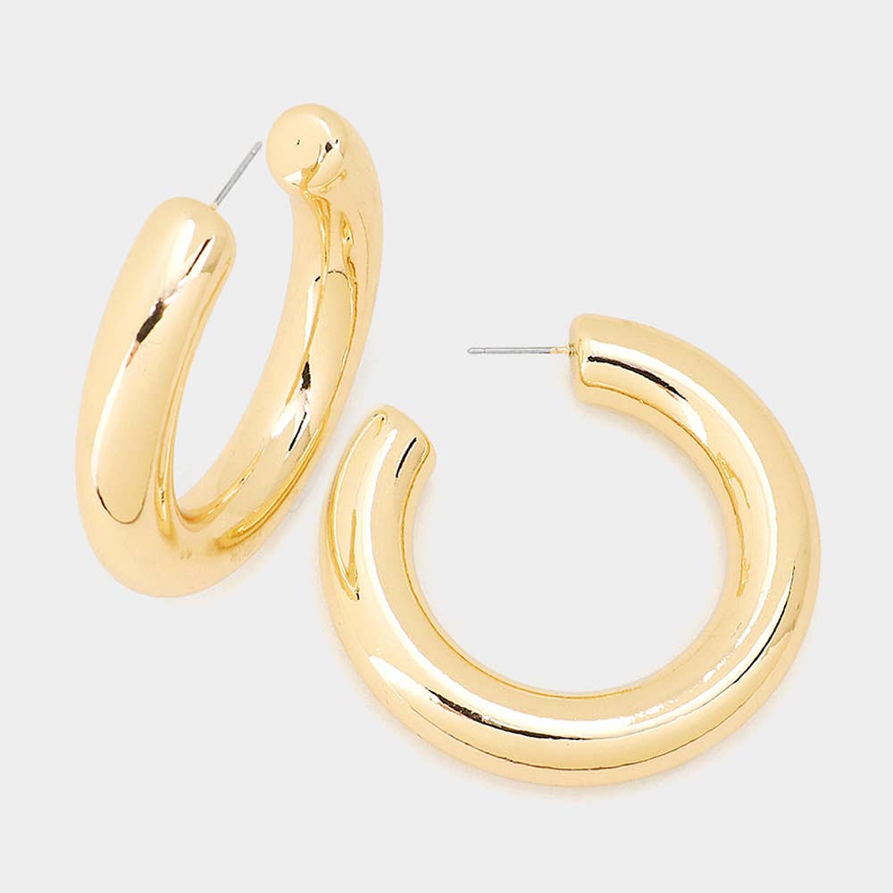 Modern Minimalist Thick Open Hoop Earrings