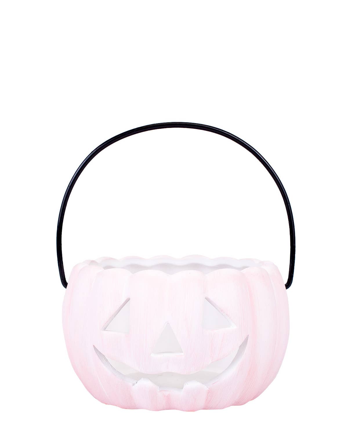 Elliott Ceramic Pumpkin   Pink/Black   4.25x2.5