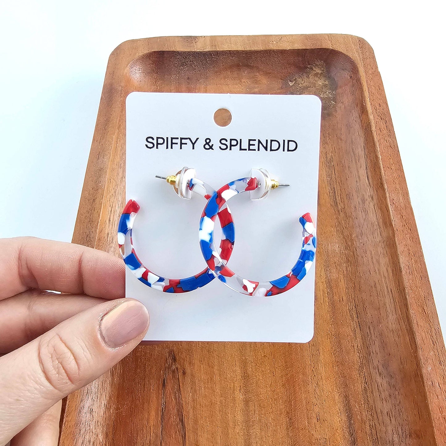 Camy Hoops - Red, White & Blue // Jewelry, Earrings, 4th of July