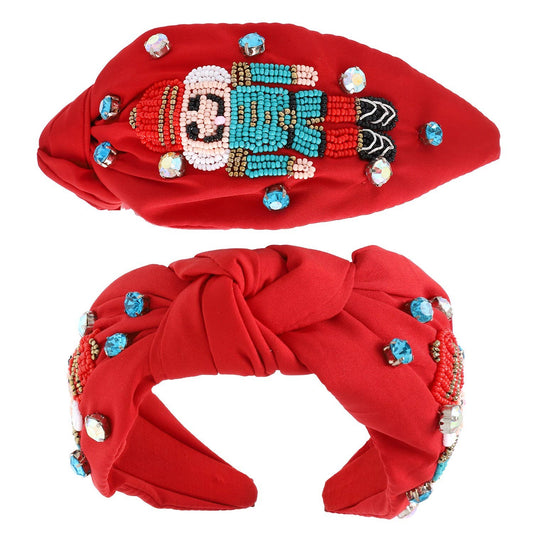 Nutcracker Jeweled Knotted Christmas Headband
