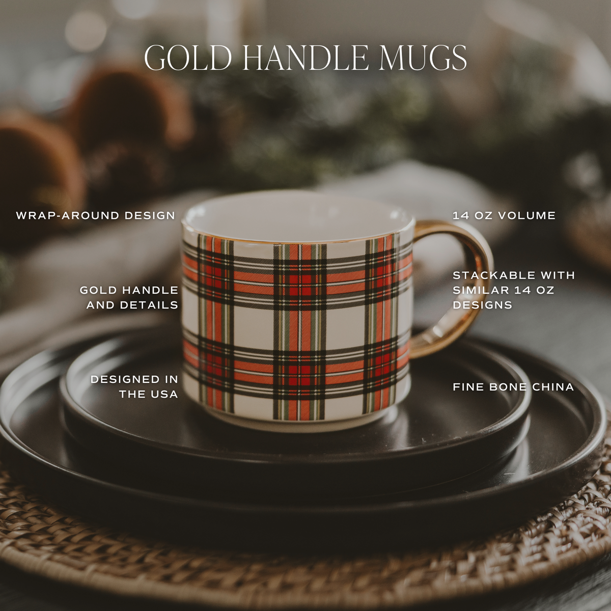 White Plaid Coffee Mug - Christmas Decor & Gifts