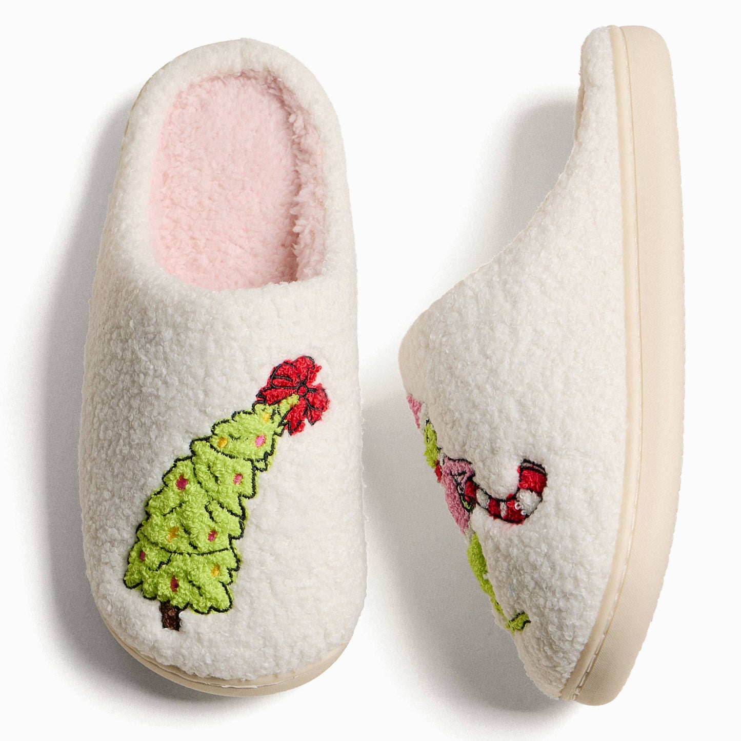 The Gift Stealer Monster with Christmas Tree Winter Slippers