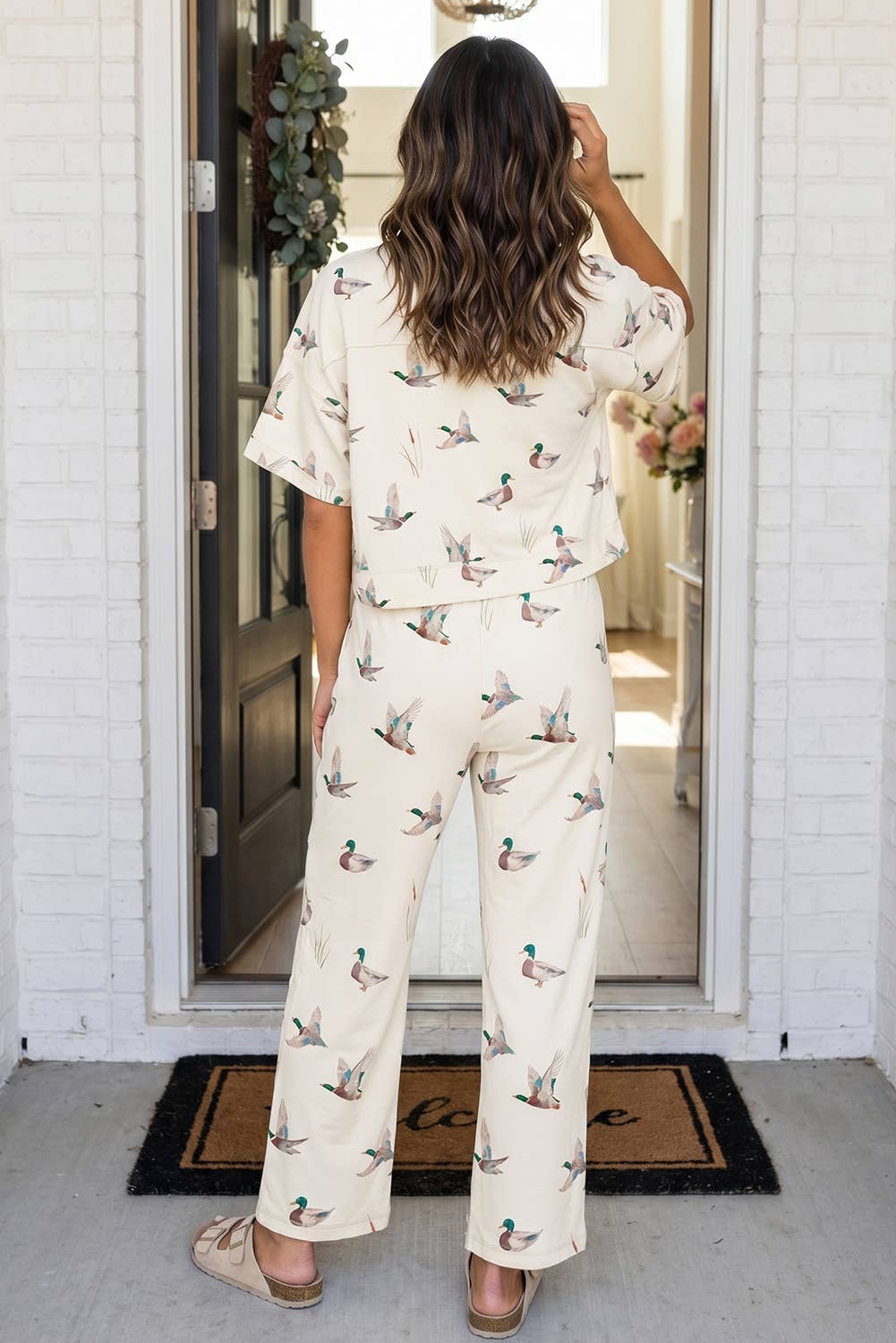 LAS Mallard Cropped Tee Drawstring Pants Set (S-XL)