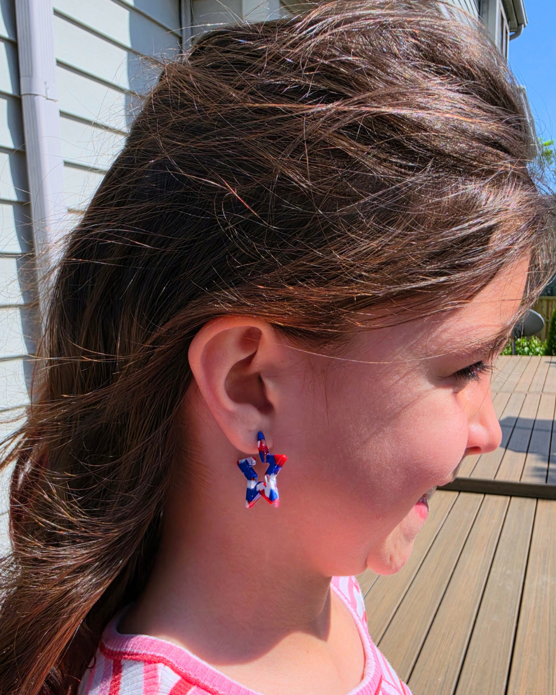 Mini Star Hoops - Red, White & Blue